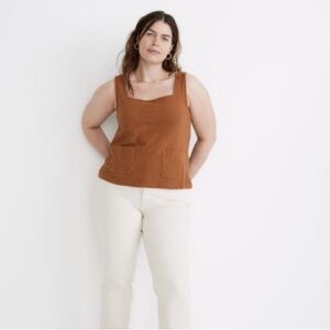 Knit Seersucker Patch Pocket Tank by MADEWELL